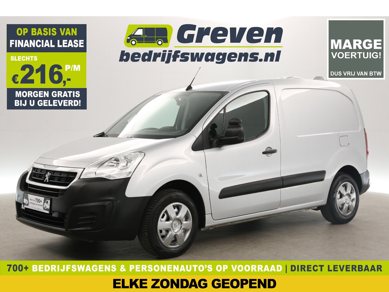 Peugeot Partner - 122 1.6 BlueHDi L1H1 | MARGE! | Airco Cruise Carplay Navigatie PDC Elektrpakket Schuifdeur - AutoWereld.nl