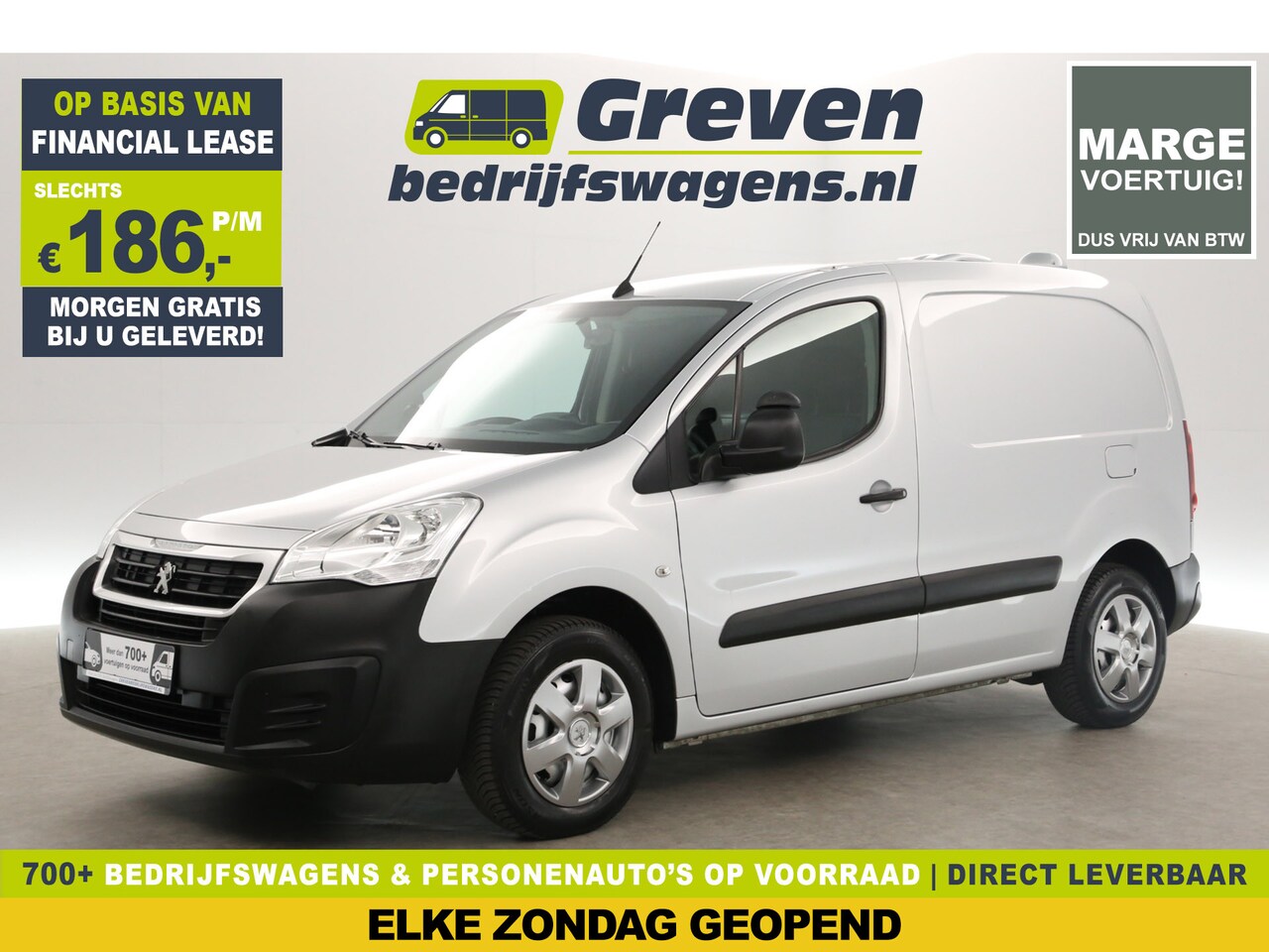 Peugeot Partner - 122 1.6 BlueHDi L1H1 | MARGE! | Airco Cruise Carplay Navigatie PDC Elektrpakket Schuifdeur - AutoWereld.nl
