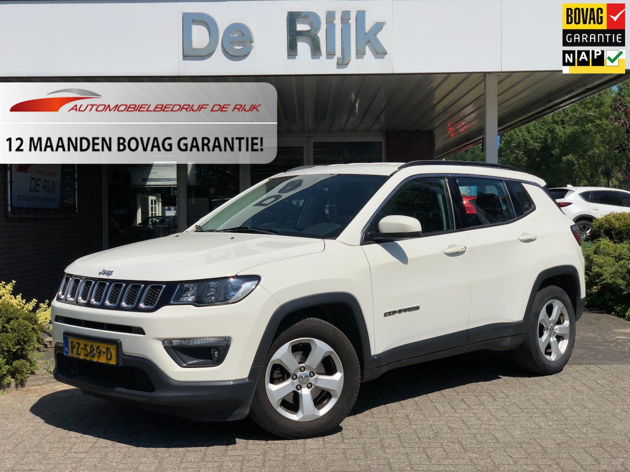Jeep Compass - 1.4 MultiAir Longitude | Half leder, Stoel+Stuurverw., Navi, Camera, Carplay/Android, Clim - AutoWereld.nl