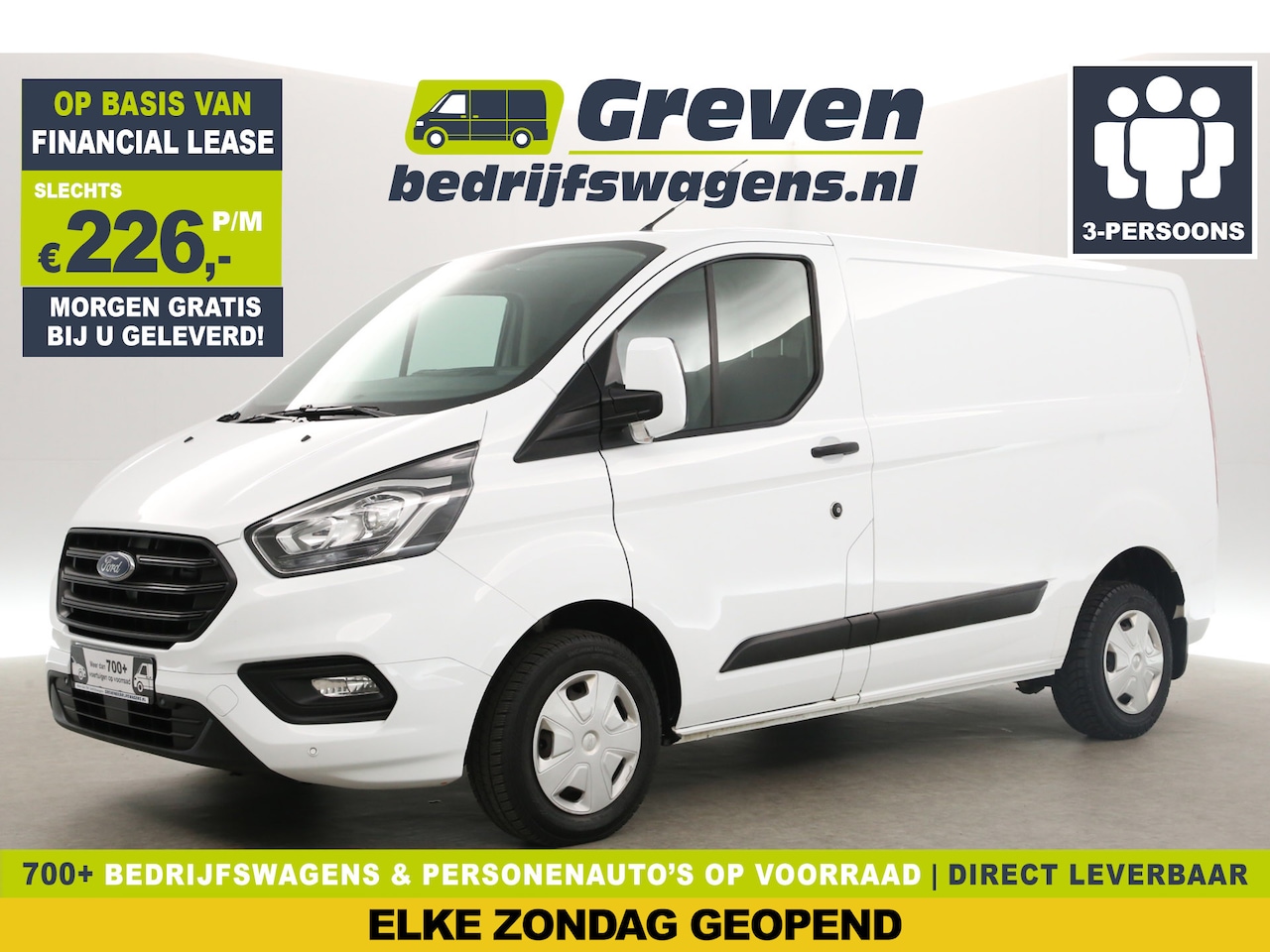 Ford Transit Custom - 280 2.0 TDCI L1H1 Airco LED Cruise Trekhaak 3 Persoons PDC Stoelverwarming Elektrpakket - AutoWereld.nl
