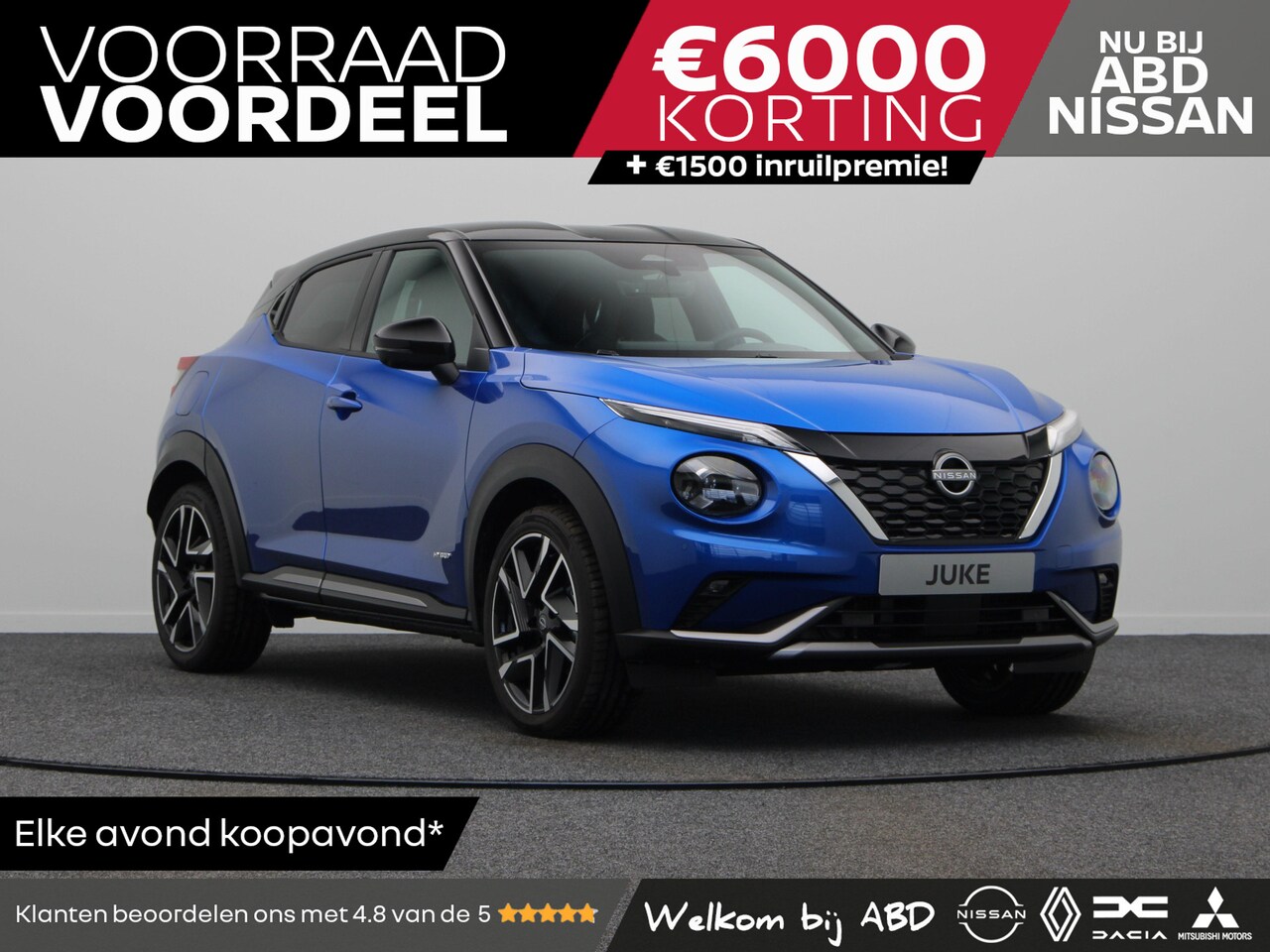 Nissan Juke - N-Design Enigma Black + Technology Pack + Cold Pack + Interior Pack Chic Black 1.6L HYBRID - AutoWereld.nl