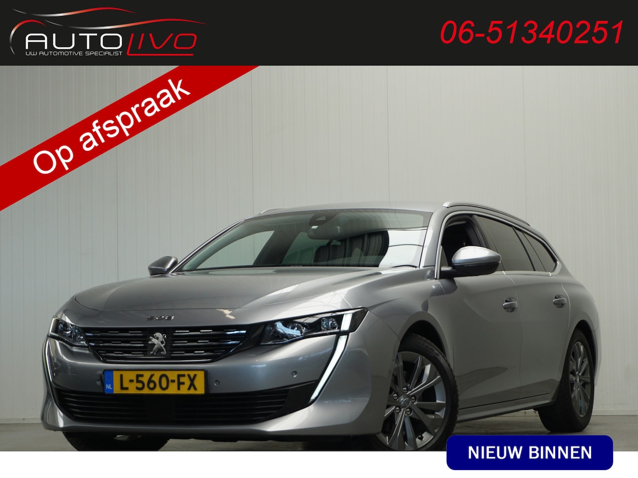 Peugeot 508 SW - 1.2 PureTech Blue Lease Allure AUTOMAAT! G. NAVI CLIMA LED CAMERA PDC CRUISE TREKHAAK etc. - AutoWereld.nl
