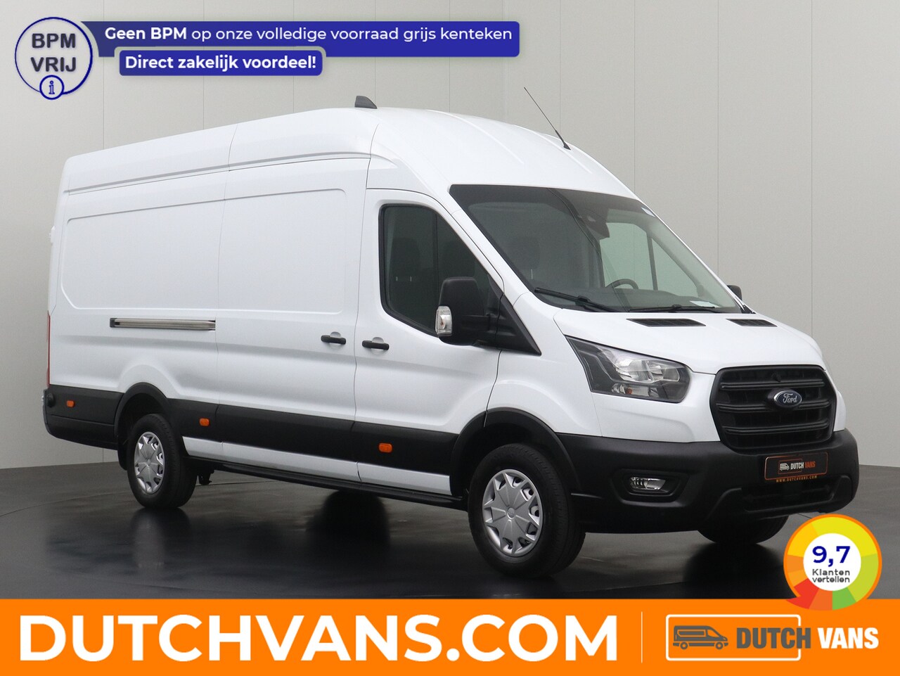 Ford Transit - 2.0TDCI 170PK L4H3 Jumbo | Airco | Navigatie | 3-Persoons | Betimmering - AutoWereld.nl