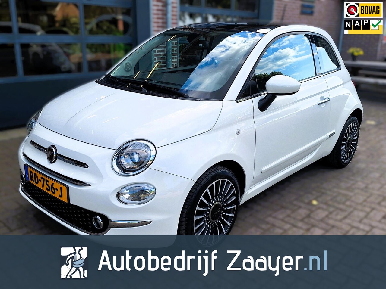 Fiat 500 - 1.2 Lounge mooie auto met panodak - AutoWereld.nl