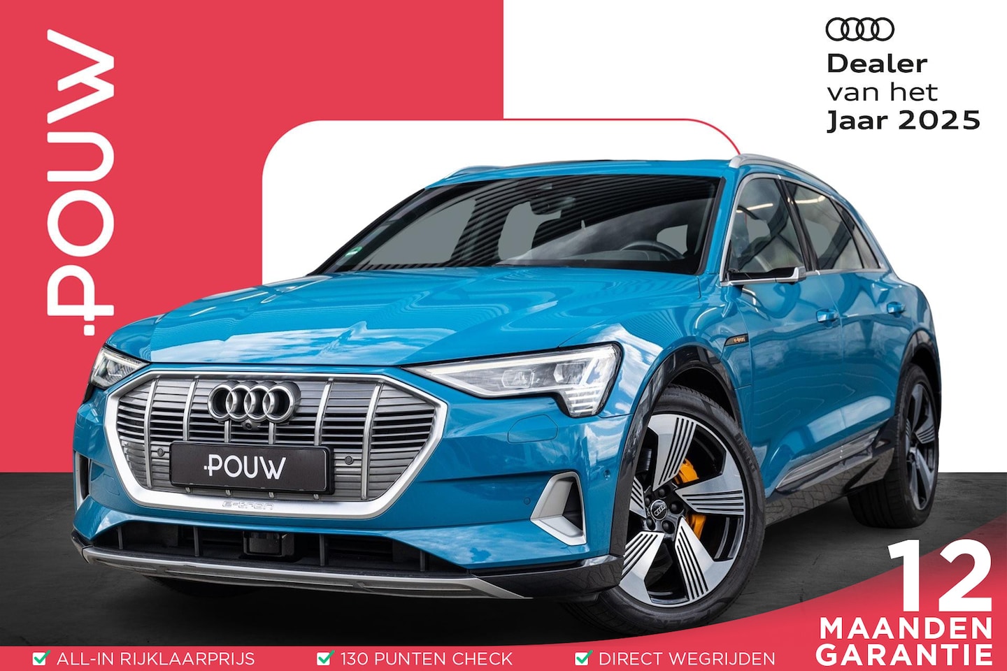 Audi e-tron - 55 quattro 408pk advanced 95 kWh | Panoramadak | Trekhaak | Leder | 360 Camera - AutoWereld.nl