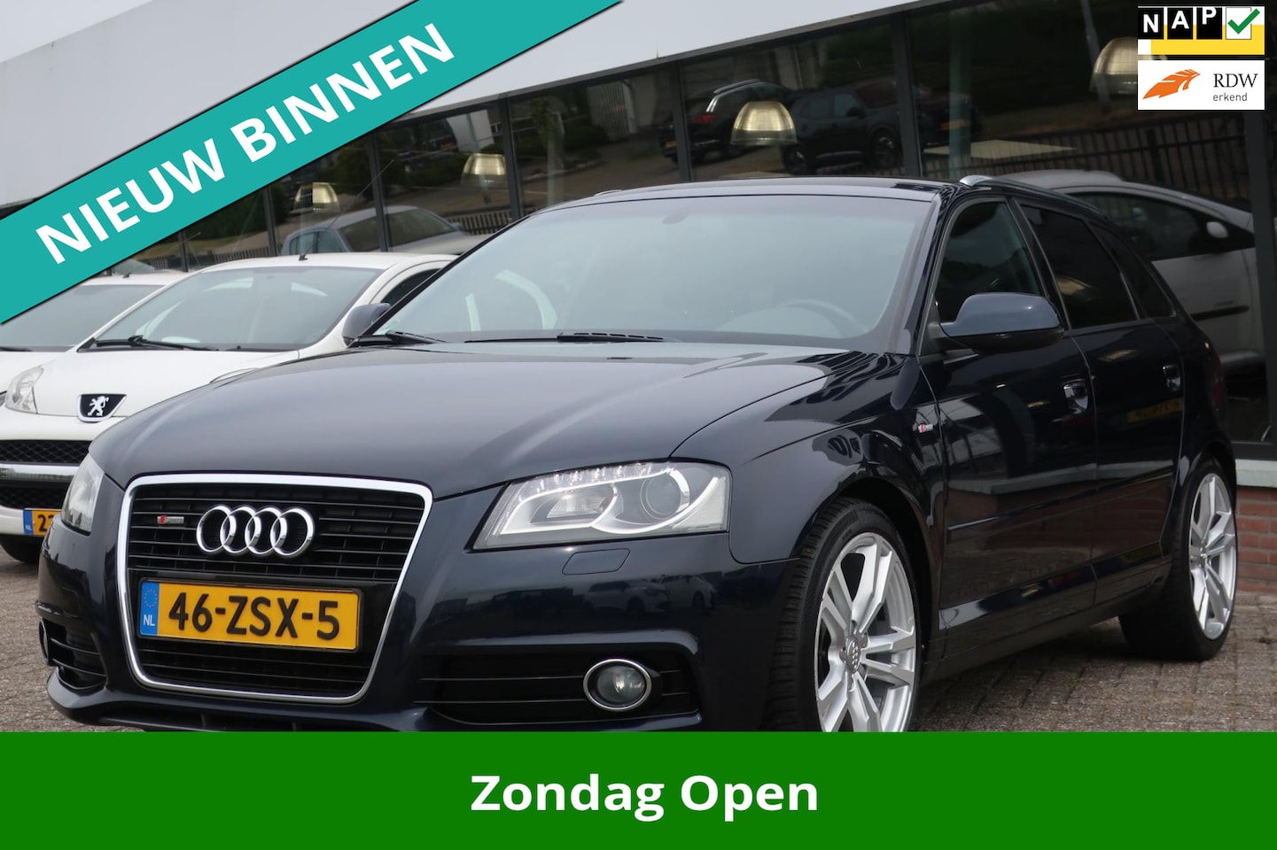 Audi A3 Sportback - 1.6 TDI Ambition Pro Line S LED_XENON_1/2 LEDER_18-INCH_N.A.P. - AutoWereld.nl