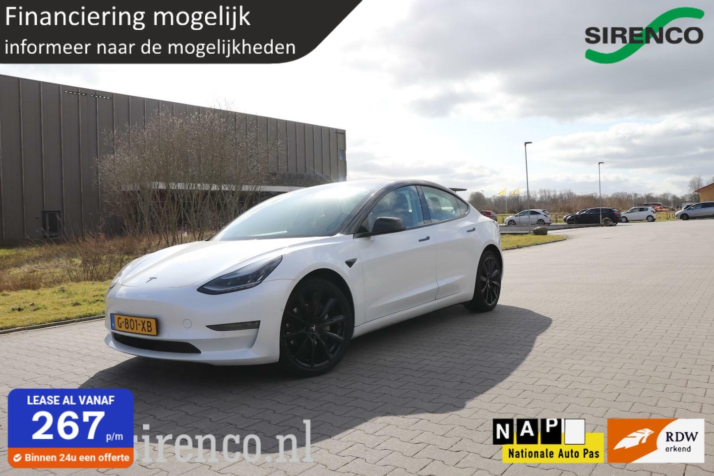 Tesla Model 3 - Long Range RWD Long Range AWD 75 kWh black&white chrome delete uitstraling! autopilot dual motor stoelver - AutoWereld.nl