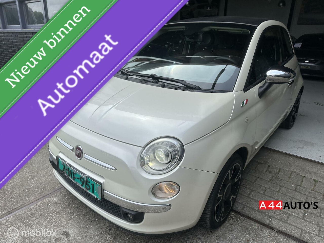 Fiat 500 - 1.2 lounge cabrio*NL NAP✅*AUTOMAAT*LEER*FULL OPTION - AutoWereld.nl