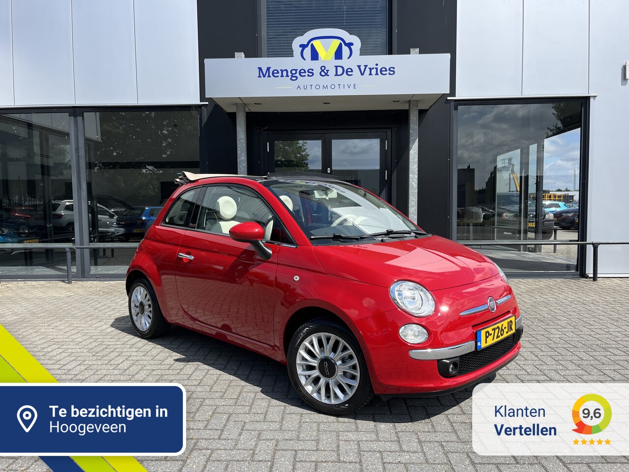 Fiat 500 - 1.2 Lounge Cabrio | Airco | Parkeersensoren | Elek.Ramen | Blue&Me - AutoWereld.nl