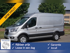 Ford Transit - 350M L2H2 Limited AUT-8 165PK BPM VRIJ Navi, Adap. Cruise, 360° Cam, Trekhaak, 2x Schuifde
