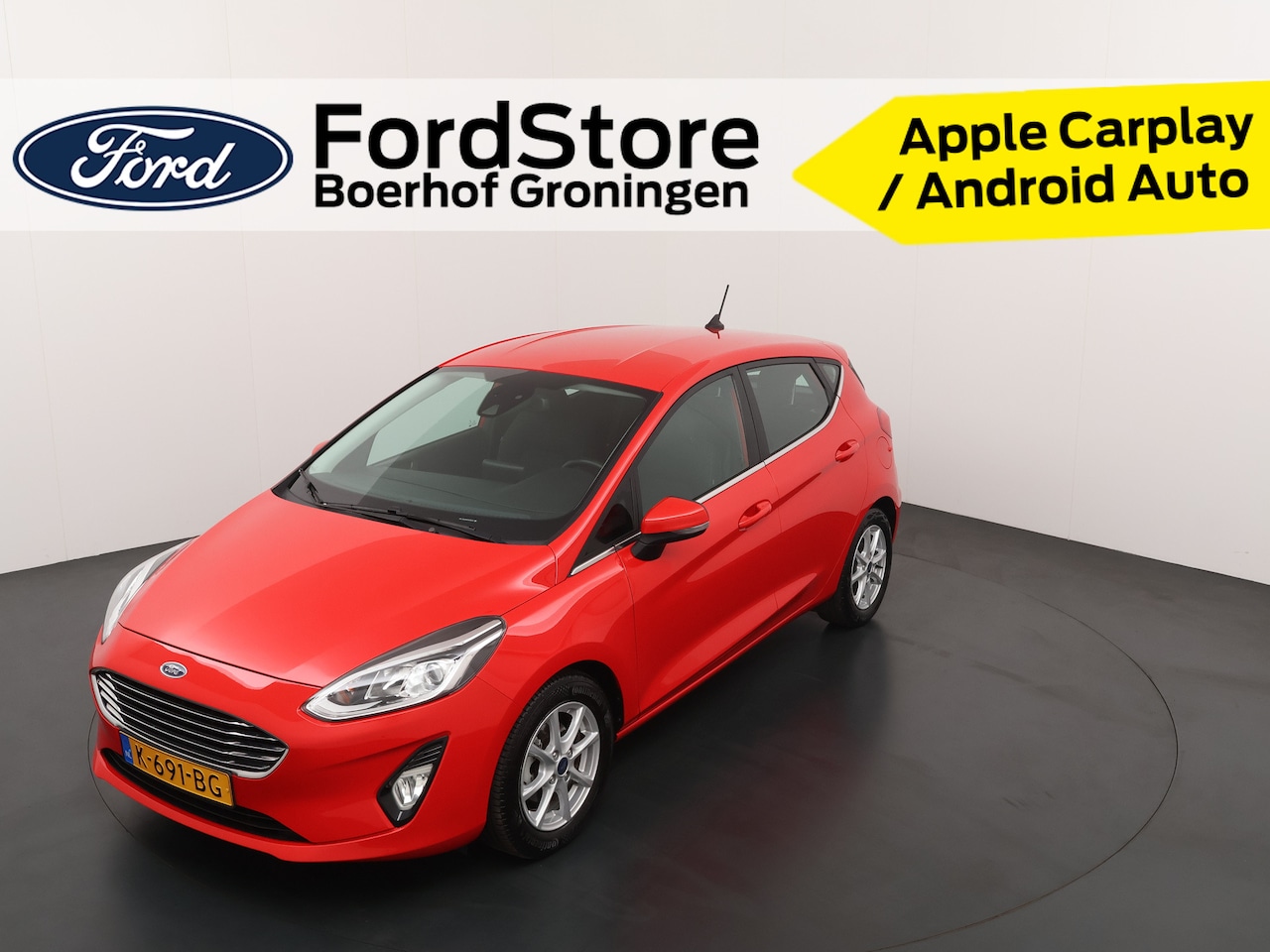 Ford Fiesta - EcoBoost Hybrid 125 pk Titanium | Clima | Cruise | Parkeersensoren | Groot scherm | Apple - AutoWereld.nl