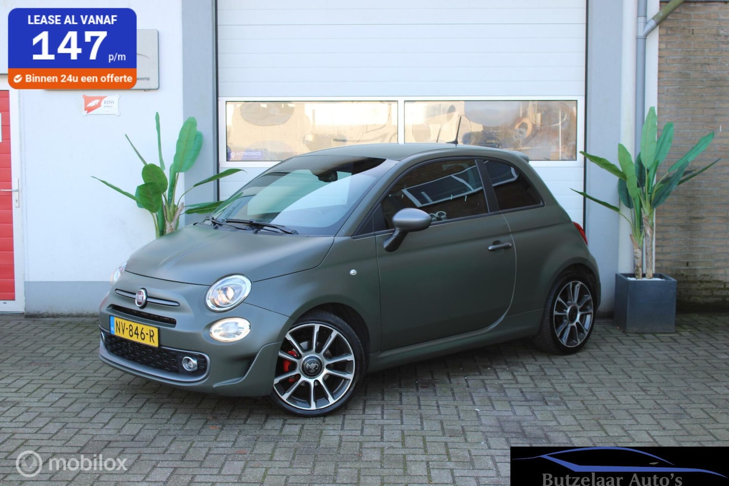 Fiat 500 Abarth - 0.9 TwinAir Turbo Sport Matgroen | Abarth | Leder - AutoWereld.nl