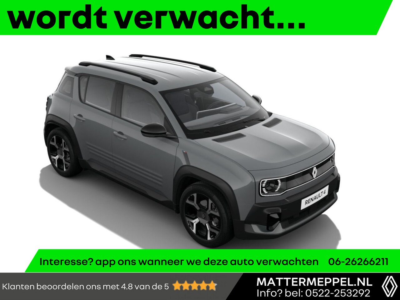 Renault 4 - Comfort Range Techno 52 kWh | Pack Winter Premium | Stoel+Stuurverwarming | Navigatie | Cl - AutoWereld.nl
