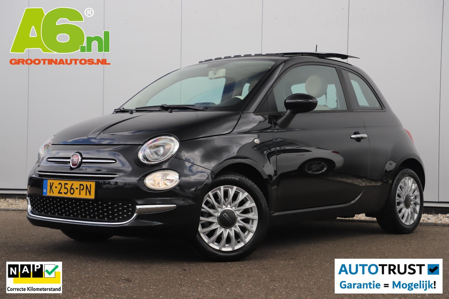 Fiat 500 - 1.0 Hybrid Lounge Schuifdak Cruise Control Carplay Android Navigatie Airco 15 inch LMV - AutoWereld.nl
