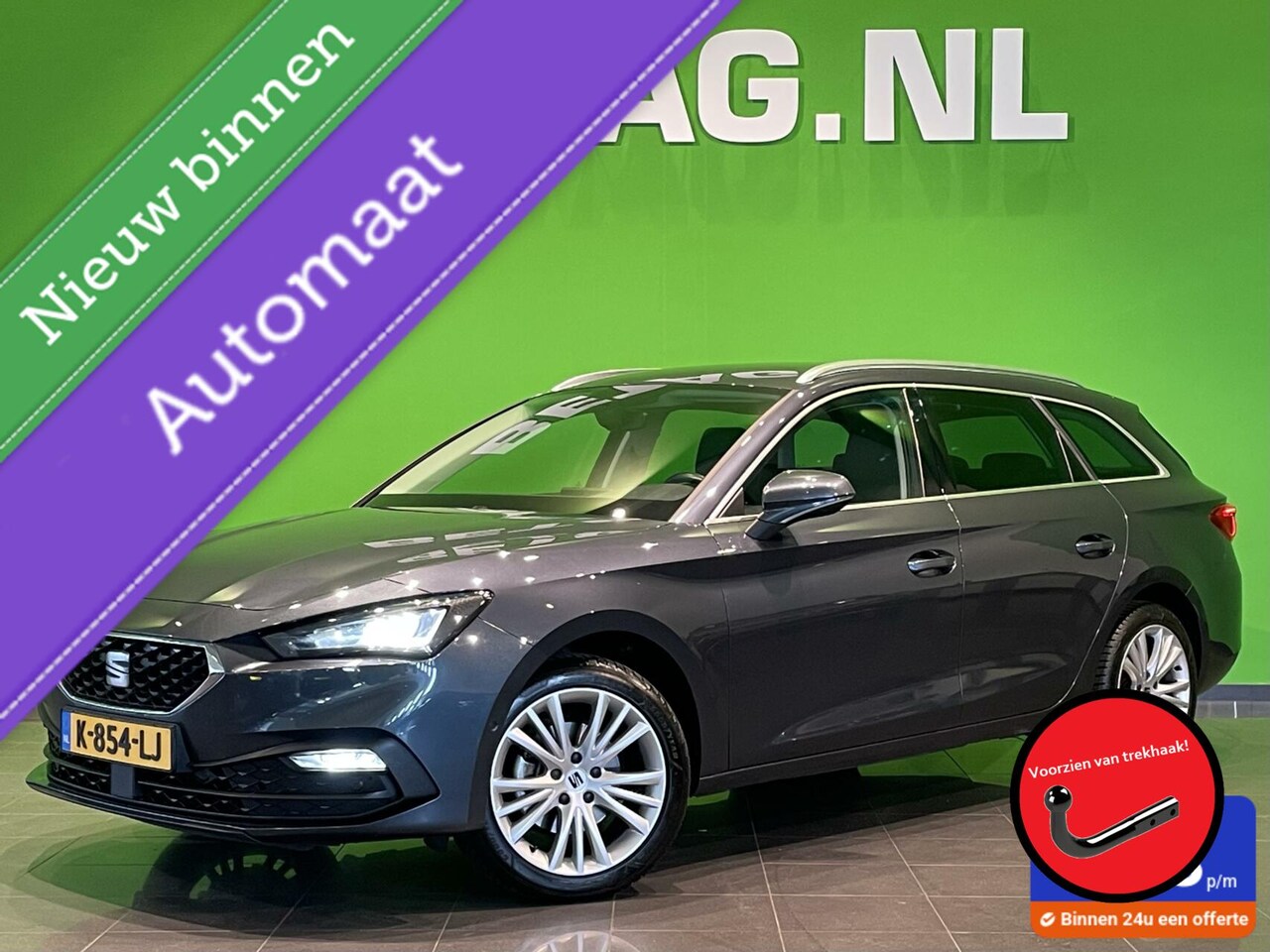 Seat Leon Sportstourer - 1.5 eTSI Style Business Intense | Camera | Lederen bekleding | Trekhaak | - AutoWereld.nl