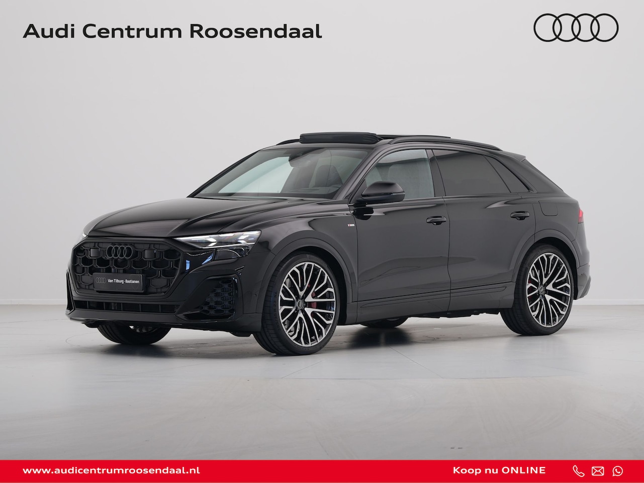 Audi Q8 - 60 TFSI e quattro Pro Line S S Line Competition Panoramadak Wegklapbare trekhaak 23'' Lich - AutoWereld.nl
