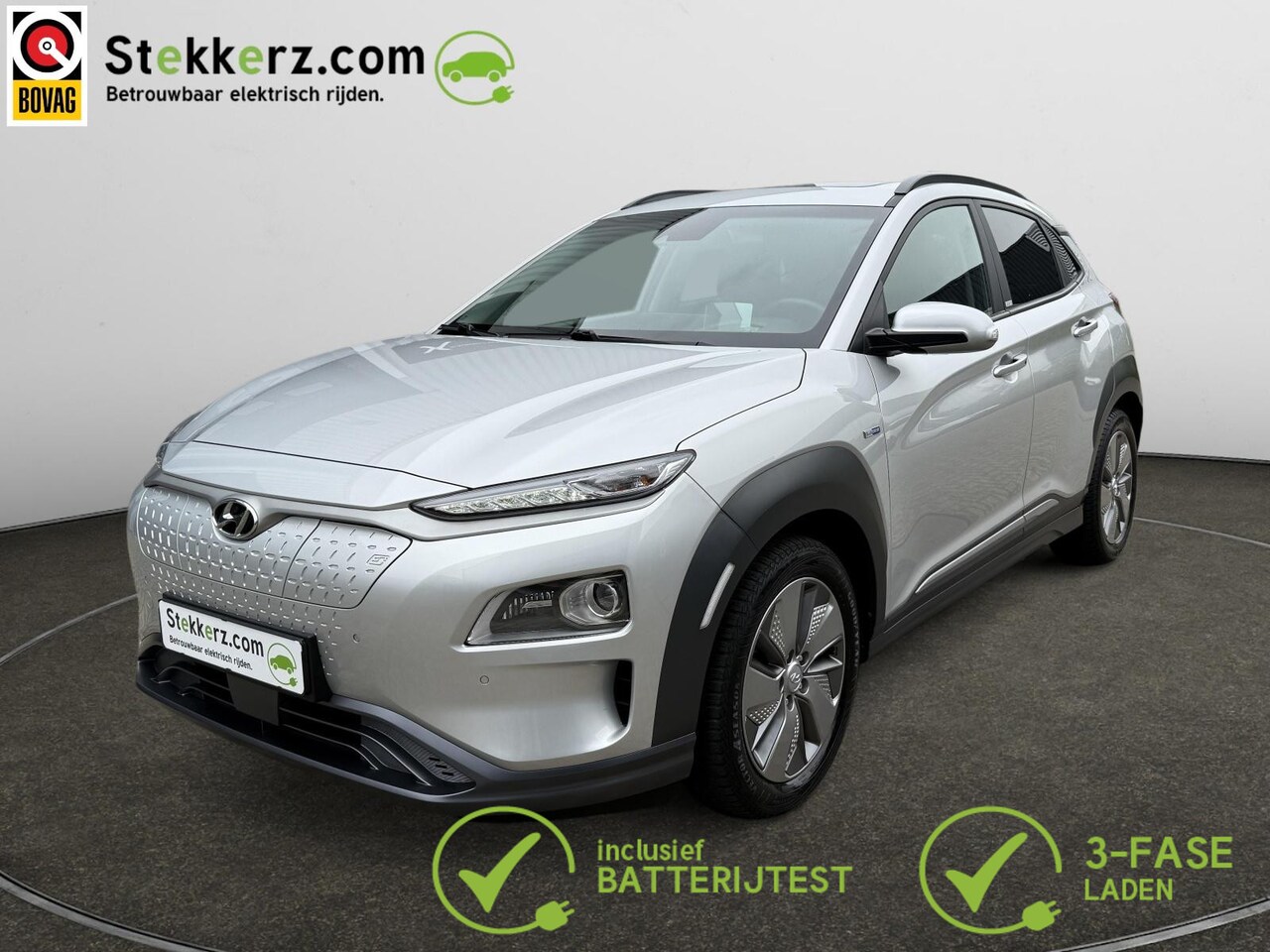 Hyundai Kona Electric - EV Premium Sky 64 kWh Schuifdak, Leer, SOH 100% - AutoWereld.nl