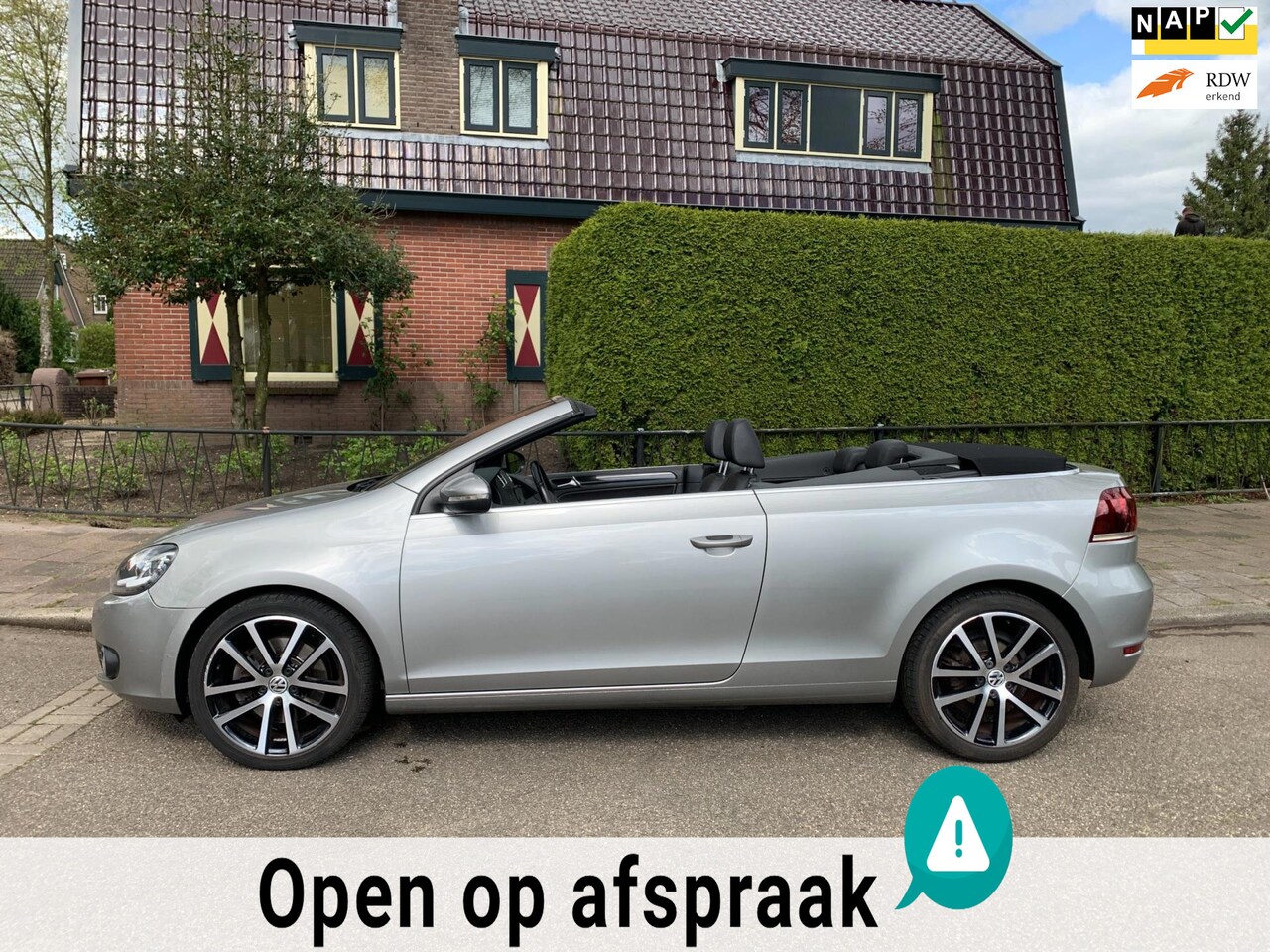 Volkswagen Golf Cabriolet - 1.4 TSI 161 PK DSG Aut leder xenon navigatie 18'' vlg stoelverwarming - AutoWereld.nl