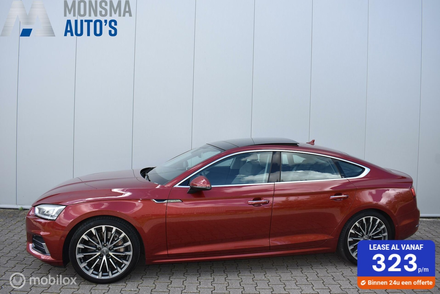 Audi A5 Sportback - 2.0 TFSI quattro Matador Rot Pano B&O 360°Camera Leder Keyless 19" LMV Uitklapbare trekhaa - AutoWereld.nl