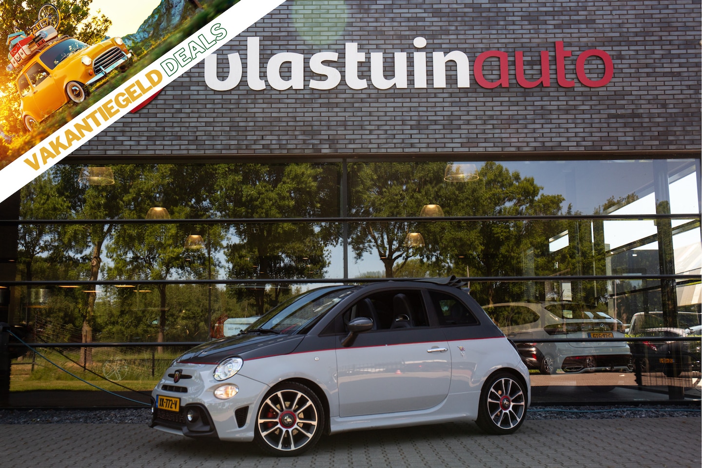 Fiat 500 C - 1.4 T-Jet Abarth Competizione Open dak, Interscope, Sportstand, Carbon - AutoWereld.nl