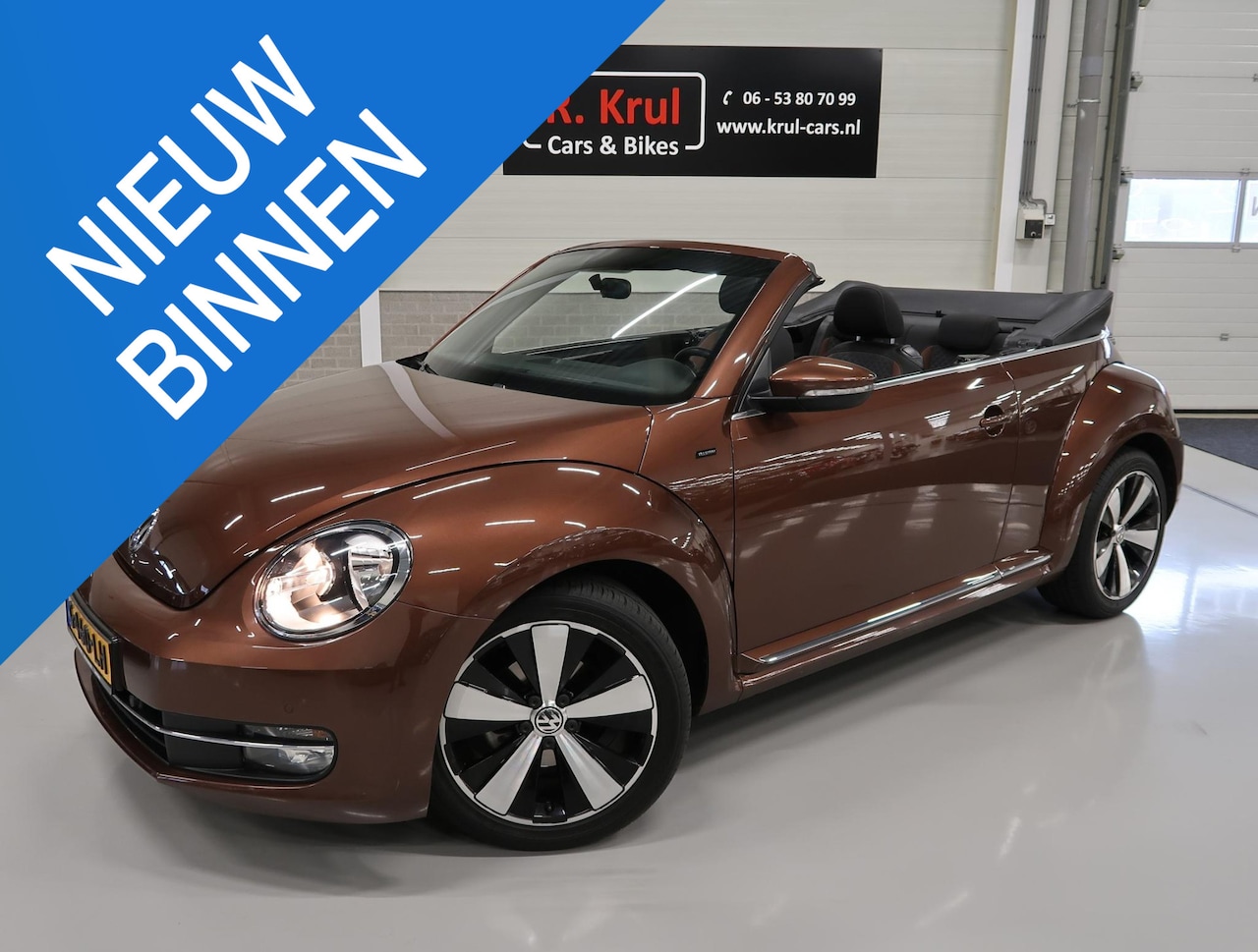Volkswagen Beetle Cabriolet - 1.2 TSI Allstar Airco-ecc Half leer Navigatie Camera Stoelverwarming Cruise control Boekje - AutoWereld.nl