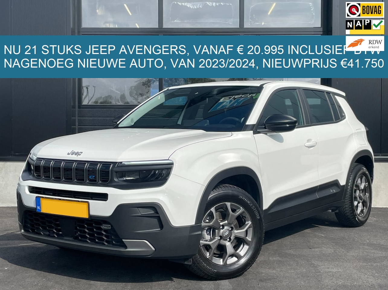 Jeep Avenger - Longitude 54 kWh 21 STUKS |385WLTP|APPLE CARPLAY|ANDROID AUTO|LED|CRUISE CONTR.|KEYLESS GO - AutoWereld.nl