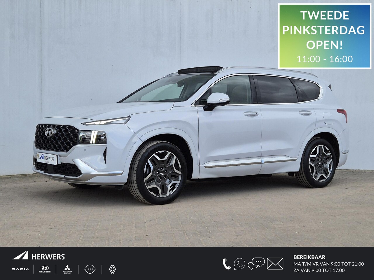 Hyundai Santa Fe - 1.6 T-GDI PHEV Premium Plus Sky 7p. Automaat / 7 persoons / HUD / Glazen schuif- en kantel - AutoWereld.nl