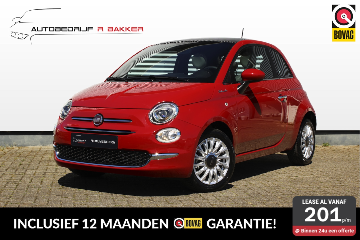 Fiat 500 - 1.0 Hybrid Dolcevita // Panoramadak - CarPlay & Android Auto - Cruise control - DAB+ - Dea - AutoWereld.nl