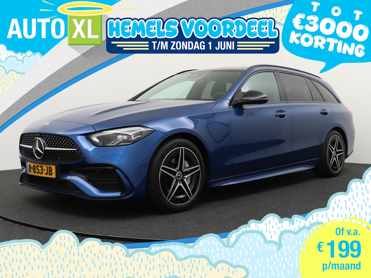 Mercedes-Benz C-klasse Estate - C180 AMG Performance Blue Camera Sfeerverlichting Carplay 2 - AutoWereld.nl