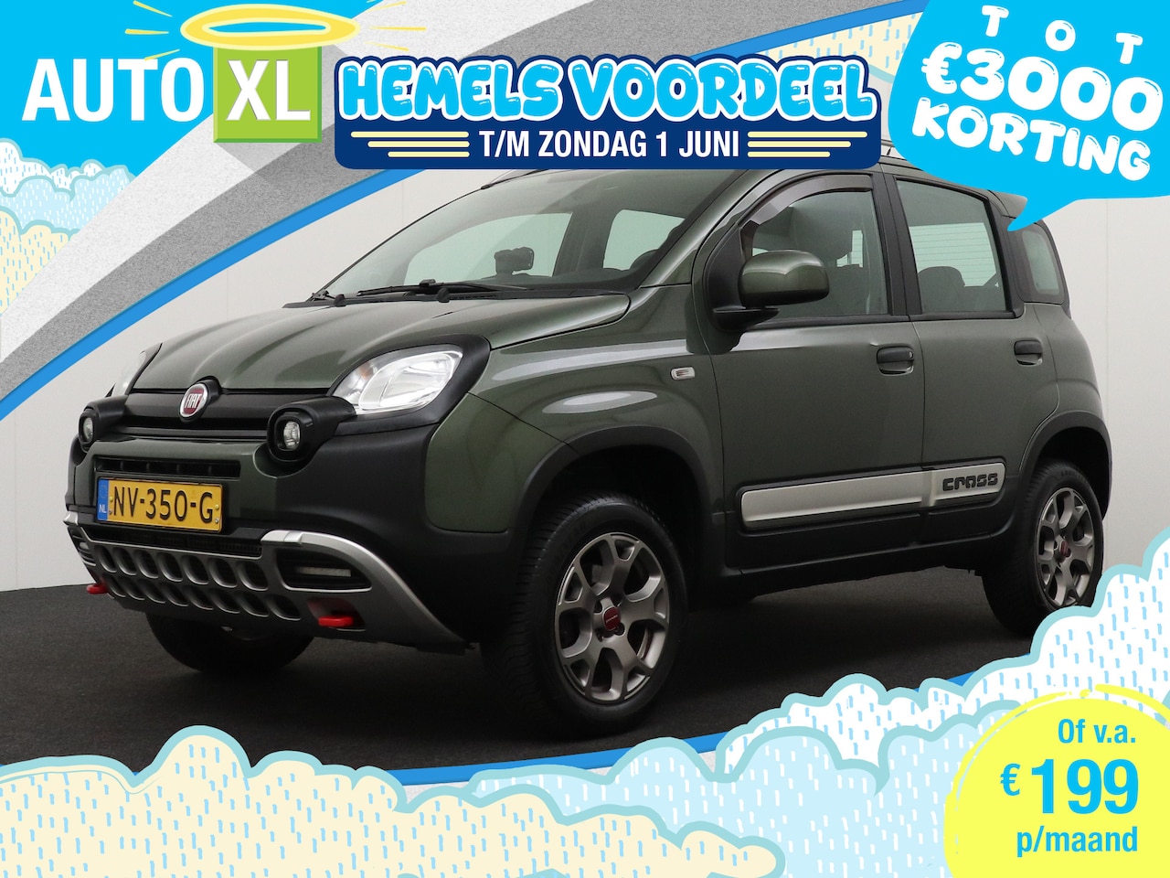 Fiat Panda - 0.9 90 PK TwinAir 4x4 Cross 5-Pers Climate Trekhaak Park. Sens LED - AutoWereld.nl