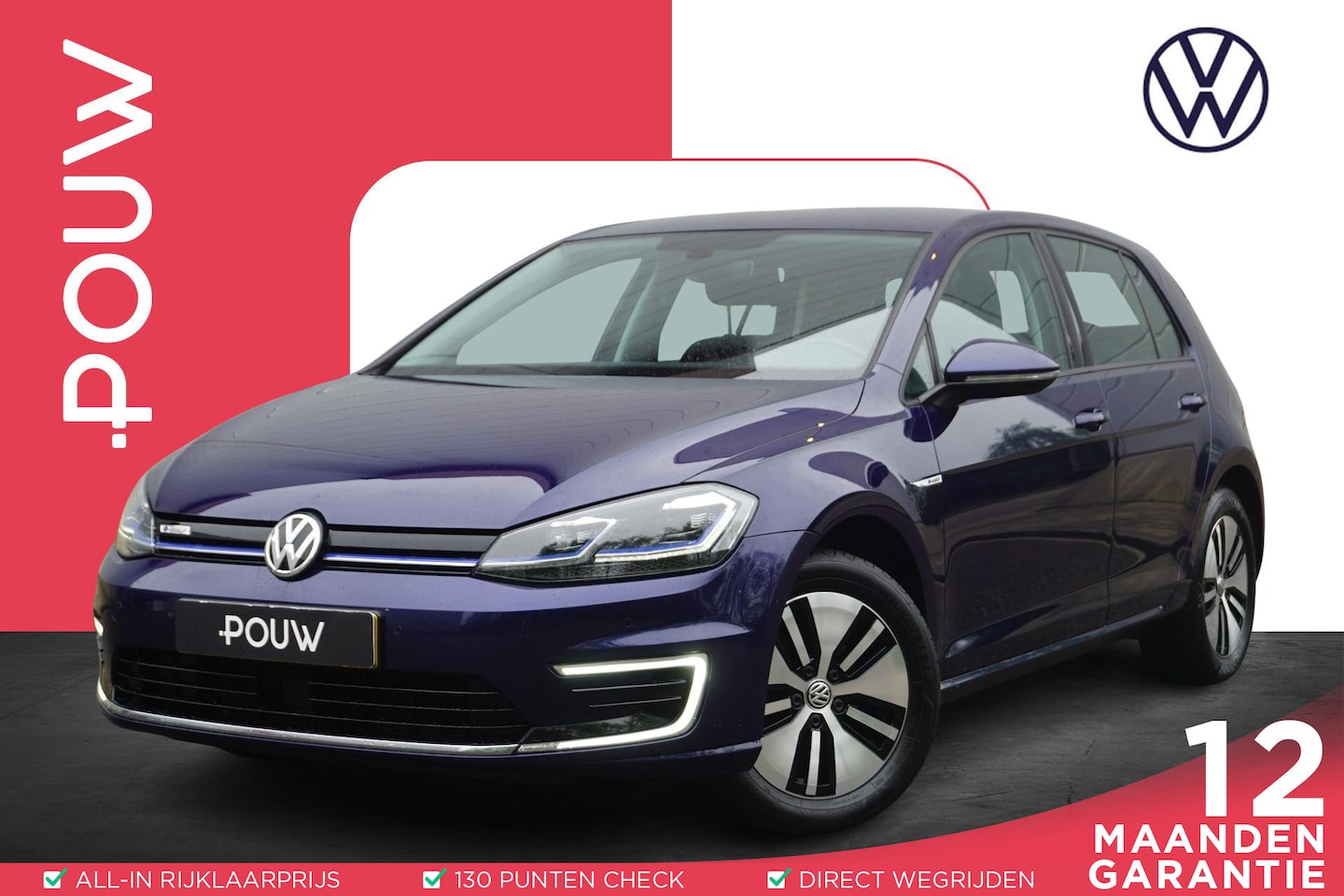 Volkswagen e-Golf - 136pk E-DITION | SoH 95% | Adaptive Cruise | Navigatie | Parkeersensoren - AutoWereld.nl