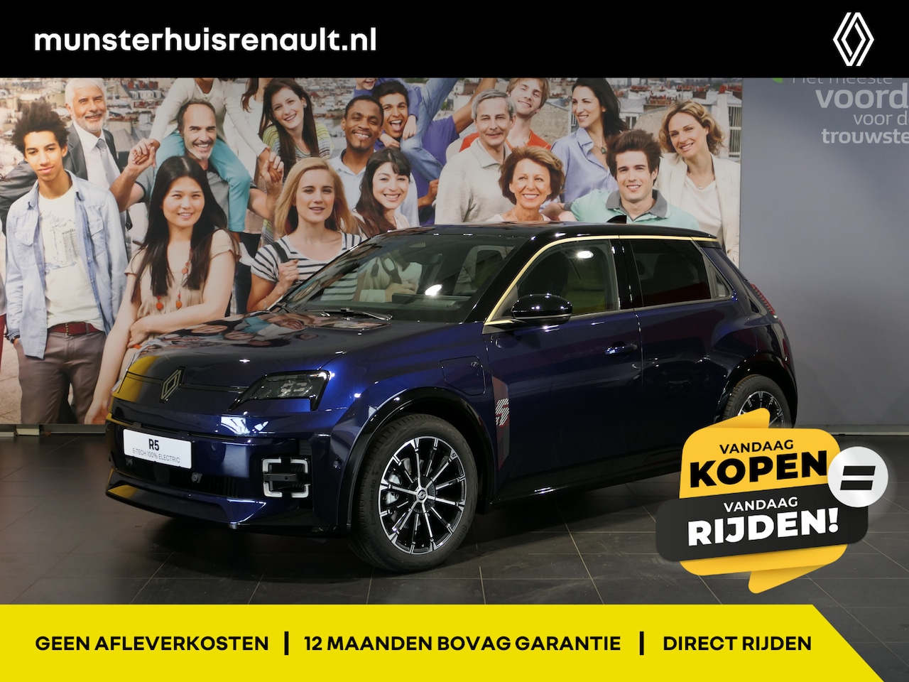 Renault 5 - comfort range iconic cinq 52 kWh *NIEUW*, *uit voorraad leverbaar!* - Adaptive cruise, par - AutoWereld.nl