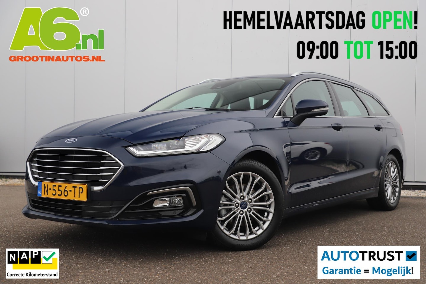 Ford Mondeo Wagon - 2.0 IVCT HEV Titanium Automaat Keyless Memory Leder Stoelverkoeling Stoelverwarming Naviga - AutoWereld.nl