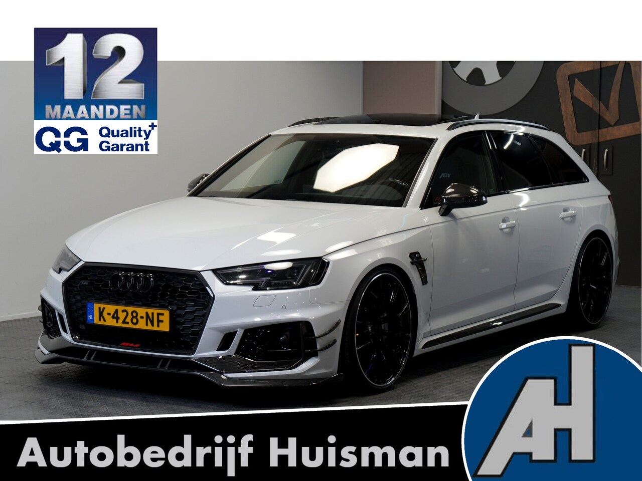 Audi RS4 - RS4-R ABT Avant 1/50 390kW/530pk S-Tronic8 Quattro KERAMISCHE REMMEN + BANG&OLUFSEN + BLUE - AutoWereld.nl