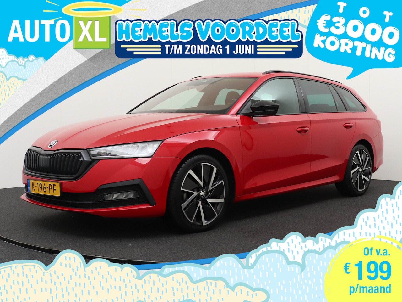 Skoda Octavia Combi - 1.0 TSI 110 Aut. Sportline Trekhaak Adapt. Cruise Sportstoelen 18' LMV 1 - AutoWereld.nl