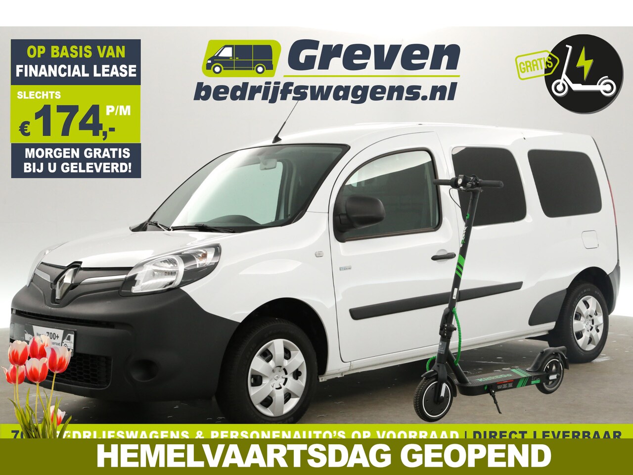 Renault Kangoo - Z.E. L2H1 Huur-Accu | GRATIS E-Step! | EMISSIEVRIJE ZONE | 33 kWh Elektrisch | Automaat | - AutoWereld.nl