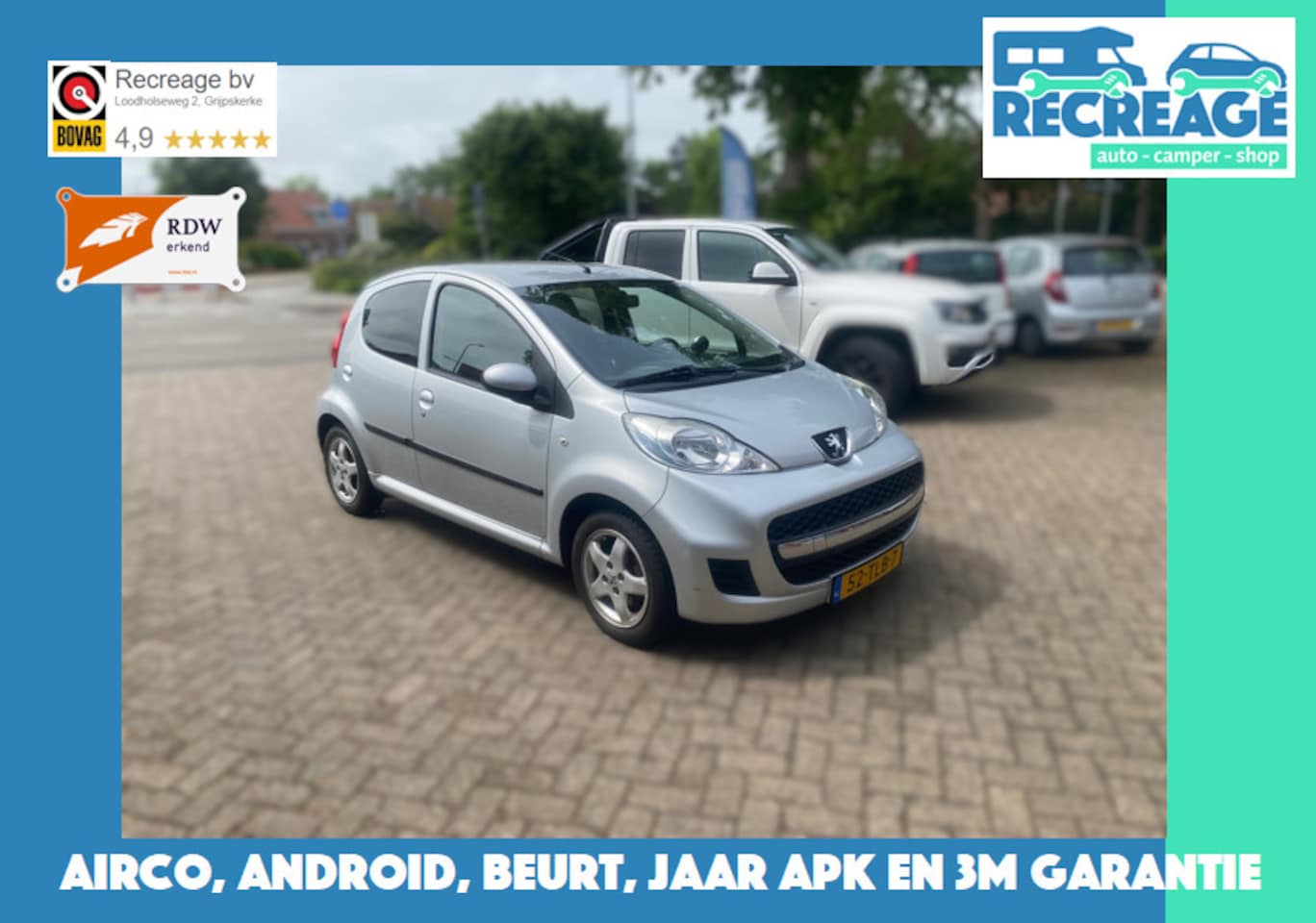 Peugeot 107 - Black en Silver 1.0, 3mnd gar., jaar APK, beurt, carplay setje - AutoWereld.nl
