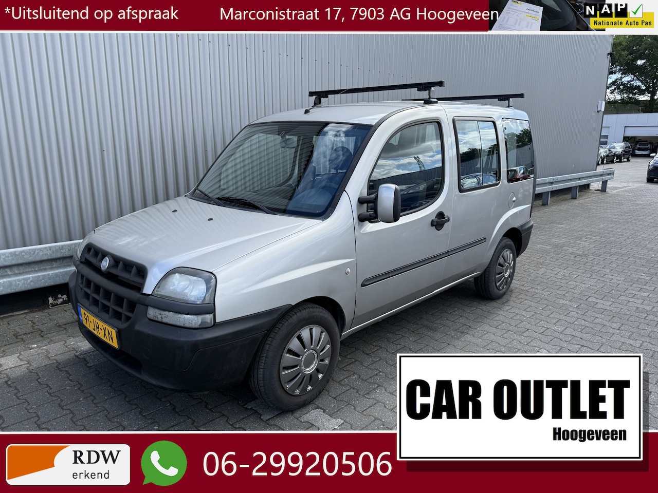 Fiat Doblò - 1.2 SX 129Dkm.NAP, Pioneer USB Audio, PDC, Dakdragers, – Inruil Mogelijk – - AutoWereld.nl
