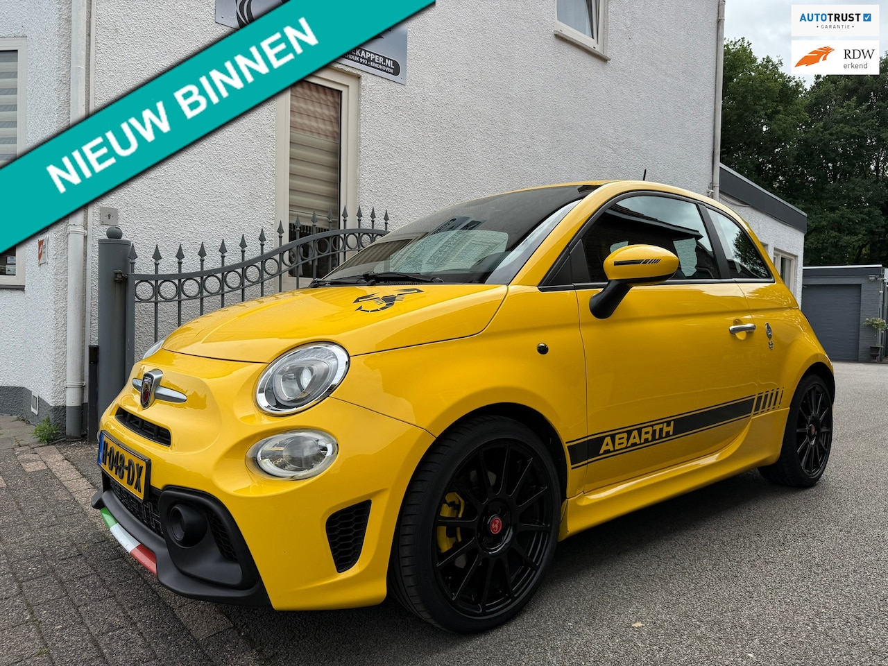 Fiat 500 Abarth - 1.4 T-Jet 595 70 Jahre Edition | Giallo | Airco | Elkt Ramen | Nieuwe APK - AutoWereld.nl