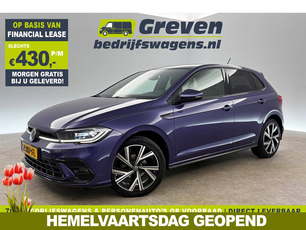 Volkswagen Polo - 1.0 TSI R-line DSG IQ-Lights LED Adaptive Cruise Camera Carplay Clima Virtual PDC 17"LMV S - AutoWereld.nl