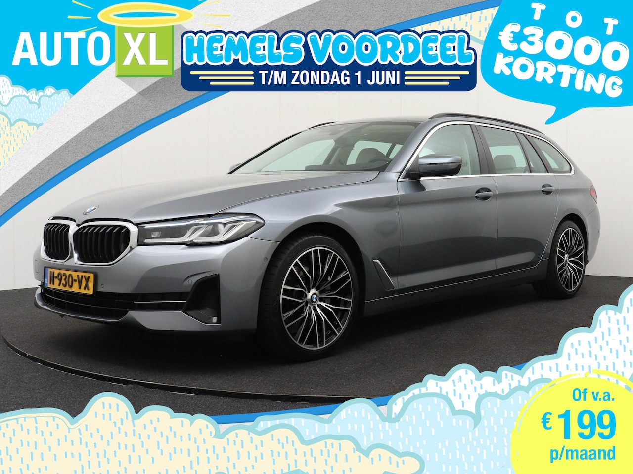 BMW 5-serie Touring - 520d 191 PK High Exe. Camera 19' LMV Memory Laserlight 1 - AutoWereld.nl