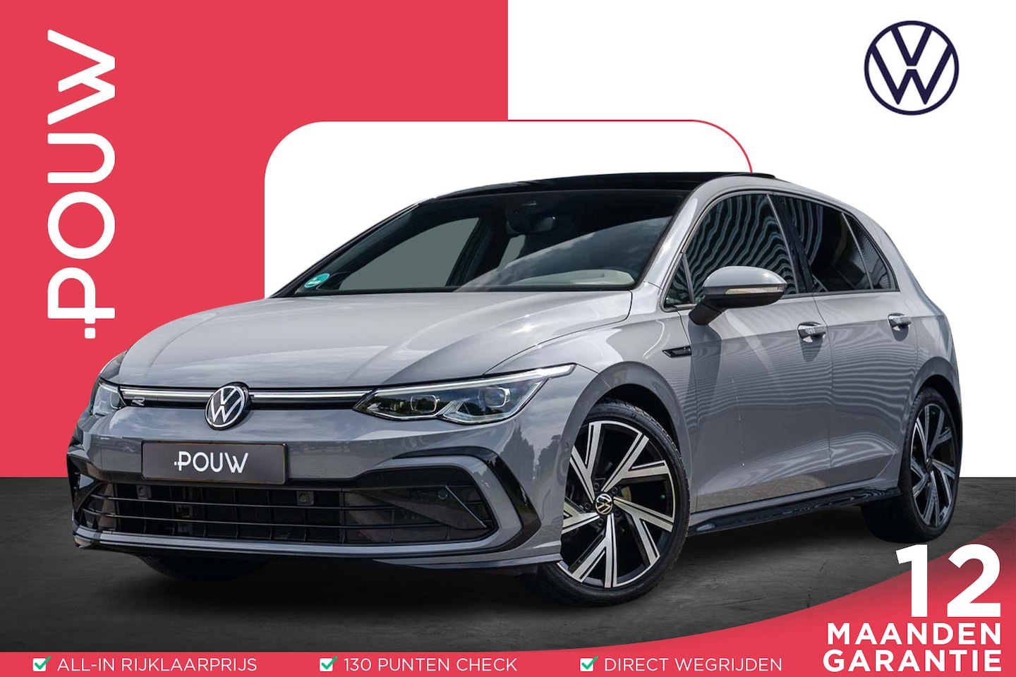 Volkswagen Golf - 1.5 eTSI 150pk DSG R-Line | Panoramadak | Trekhaak | Harman/Kardon | 18" Bergamo Velgen - AutoWereld.nl