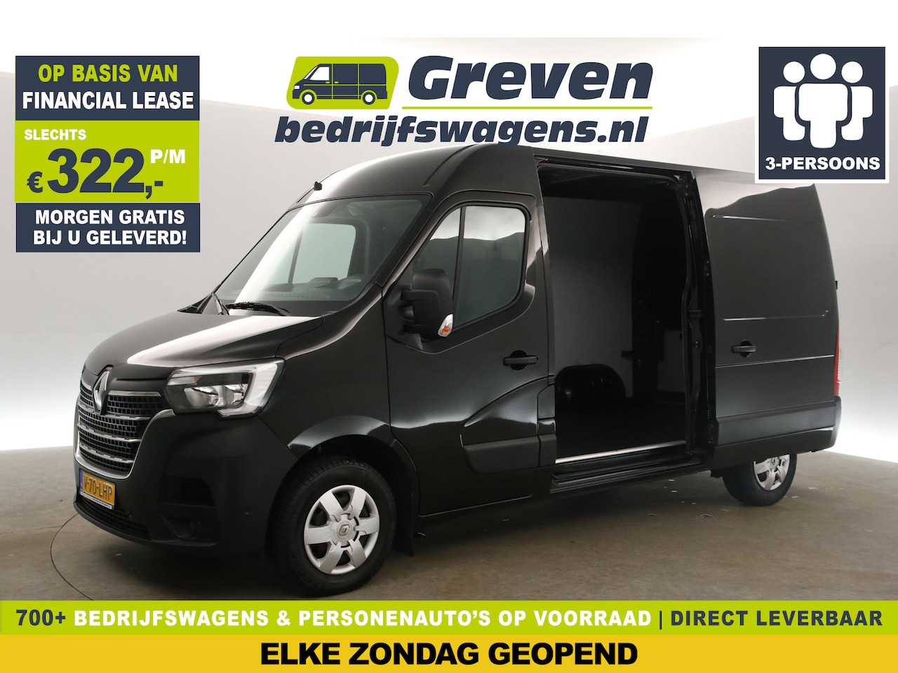 Renault Master - T33 2.3 dCi L2H2 150PK Airco Camera Cruise 2xSchuifdeur LED PDC 3 Persoons Elektrpakket Tr - AutoWereld.nl