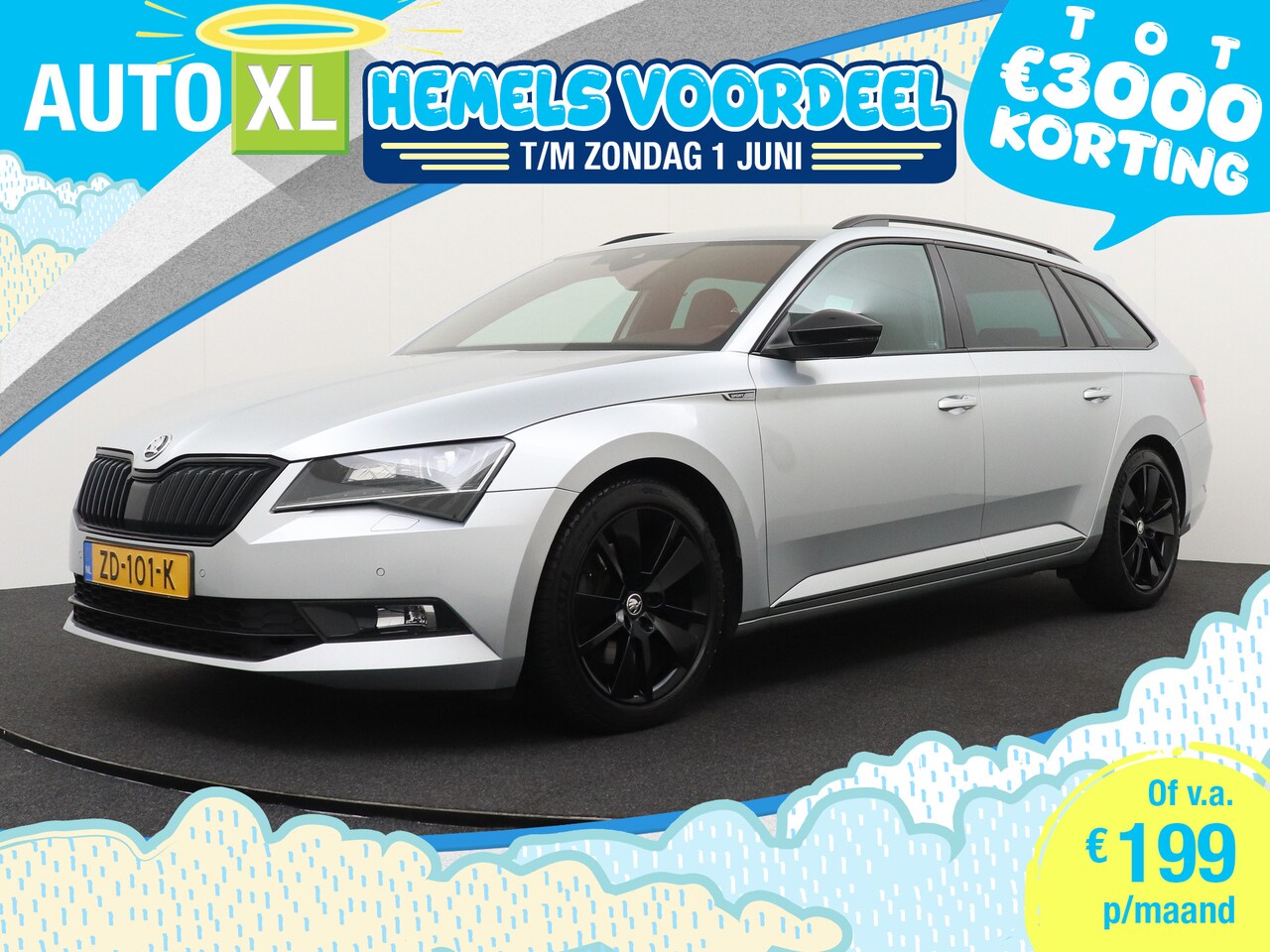 Skoda Superb Combi - 1.5 TSI Aut. Sportline Digi. Dash Trekhaak Memory Adapt. Cruise  1 - AutoWereld.nl