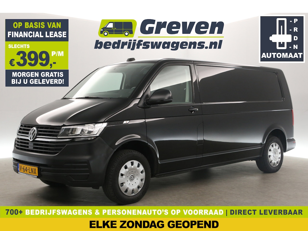 Volkswagen Transporter - 2.0 TDI L2H1 150PK Automaat Airco Carplay Cruise DSG PDC 3 Persoons Elektrpakket - AutoWereld.nl