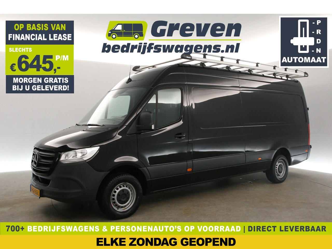 Mercedes-Benz Sprinter - 319 CDI L3H2 191PK Automaat Airco Cruise Camera Carplay PDC 3 Persoons Imperiaal Ladder El - AutoWereld.nl