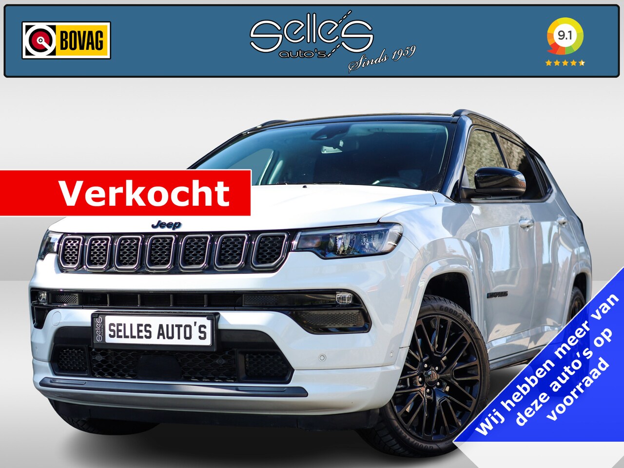 Jeep Compass - 4xe 240 Plug-in Hybrid Electric Limited Stoel/stuur verwarming | AWD | Applecarplay - AutoWereld.nl