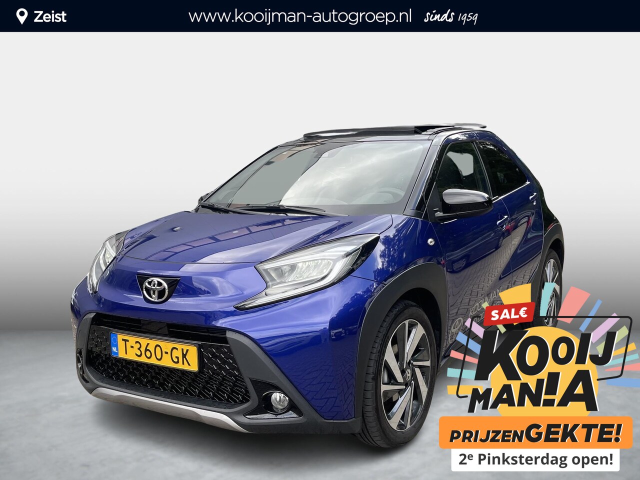 Toyota Aygo X - 1.0 VVT-i MT envy Cabrio leuke Two-Tone blauw/zwarte uitvoering | Draadloos telefoonlader - AutoWereld.nl