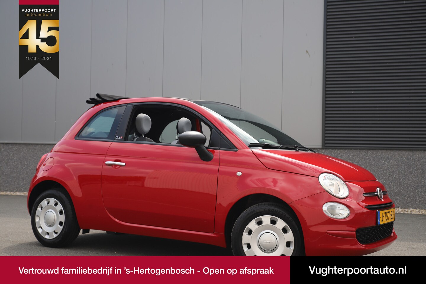 Fiat 500 C - 1.0 Hybrid Cabrio Rosso /45.000 km/Airco/USB/€39 per mnd - AutoWereld.nl