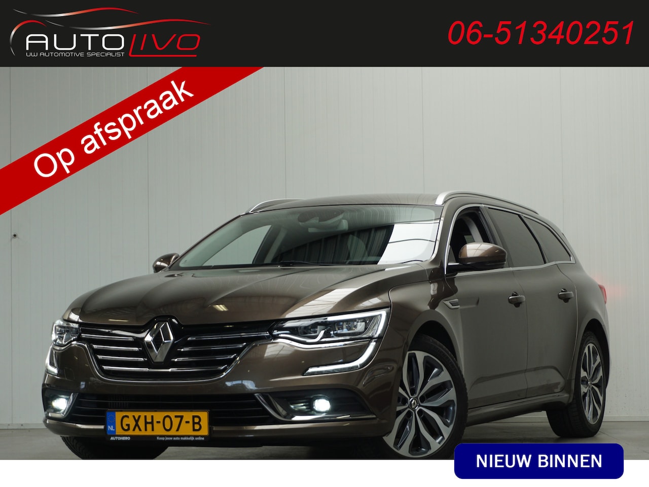 Renault Talisman Estate - 1.6 TCe Intens AUTOMAAT! 200 PK! MASSAGE BOSE G. NAVI CLIMA PDC LED CRUISE etc. - AutoWereld.nl